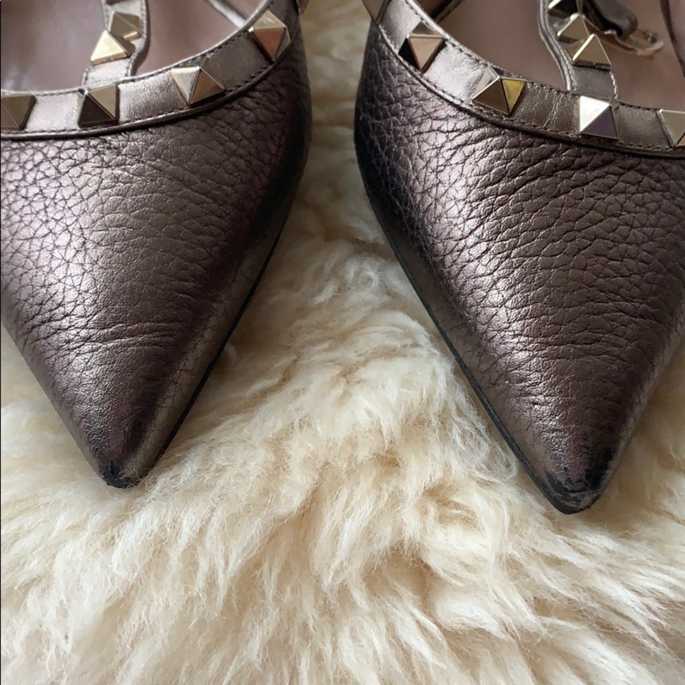 Valentino Gold Studded Heels - Picture 5 of 8